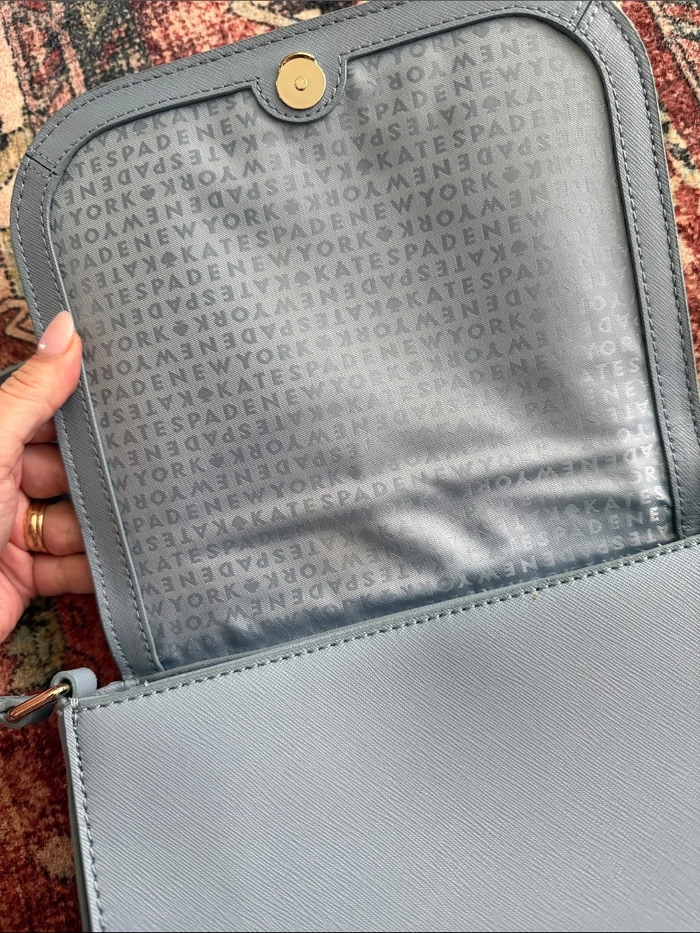 kate spade Light Blue Crossbody Bag with Gold-Tone Accent